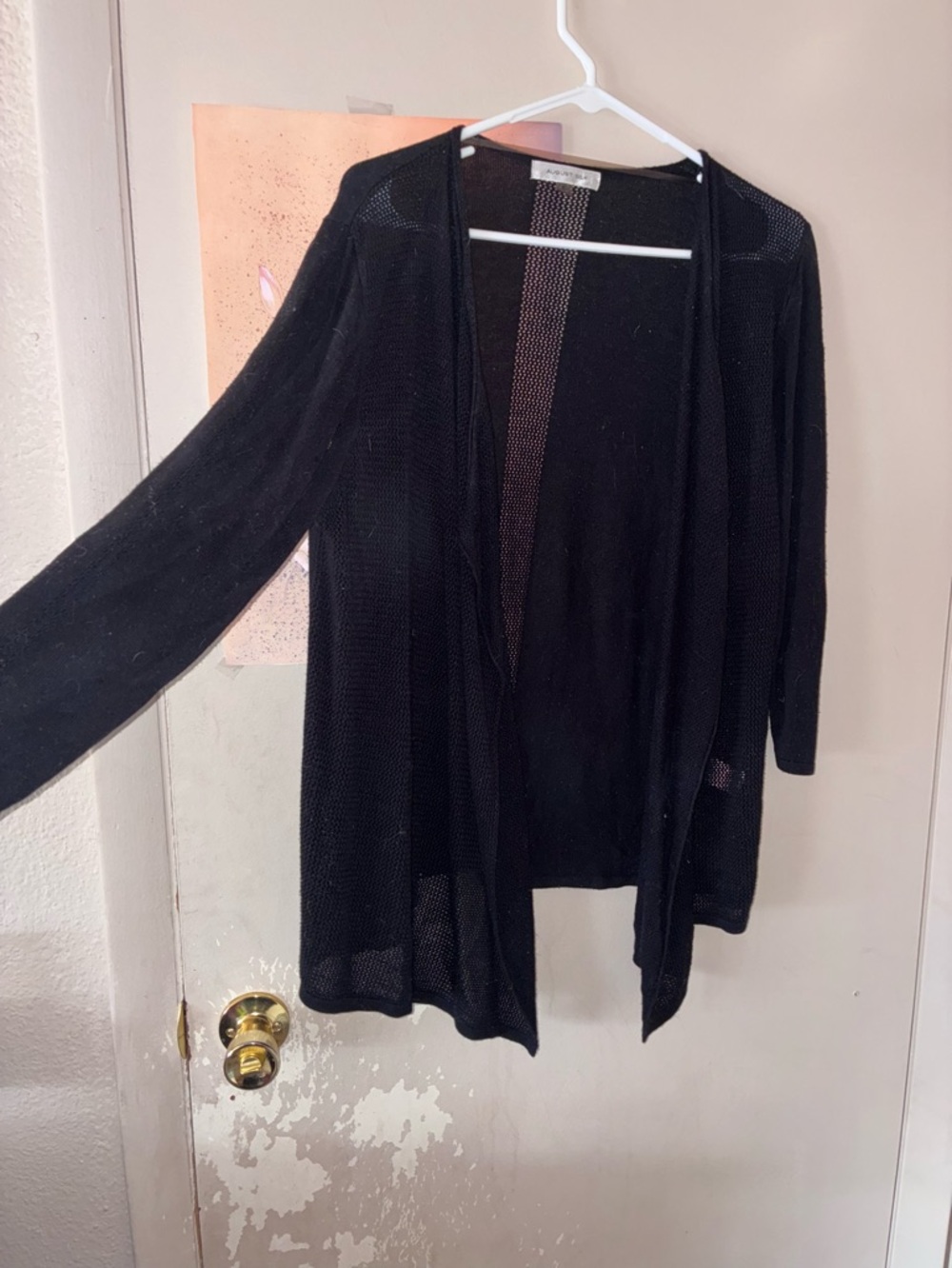 august silk Black Open-Front Lightweight Women's Cardigan